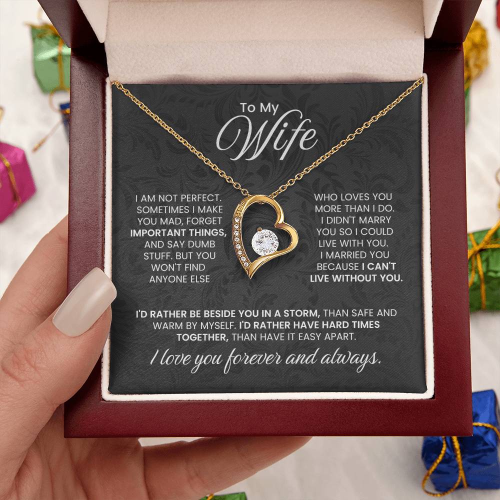 To My Wife - I Love You Forever & Always - Forever Love Necklace