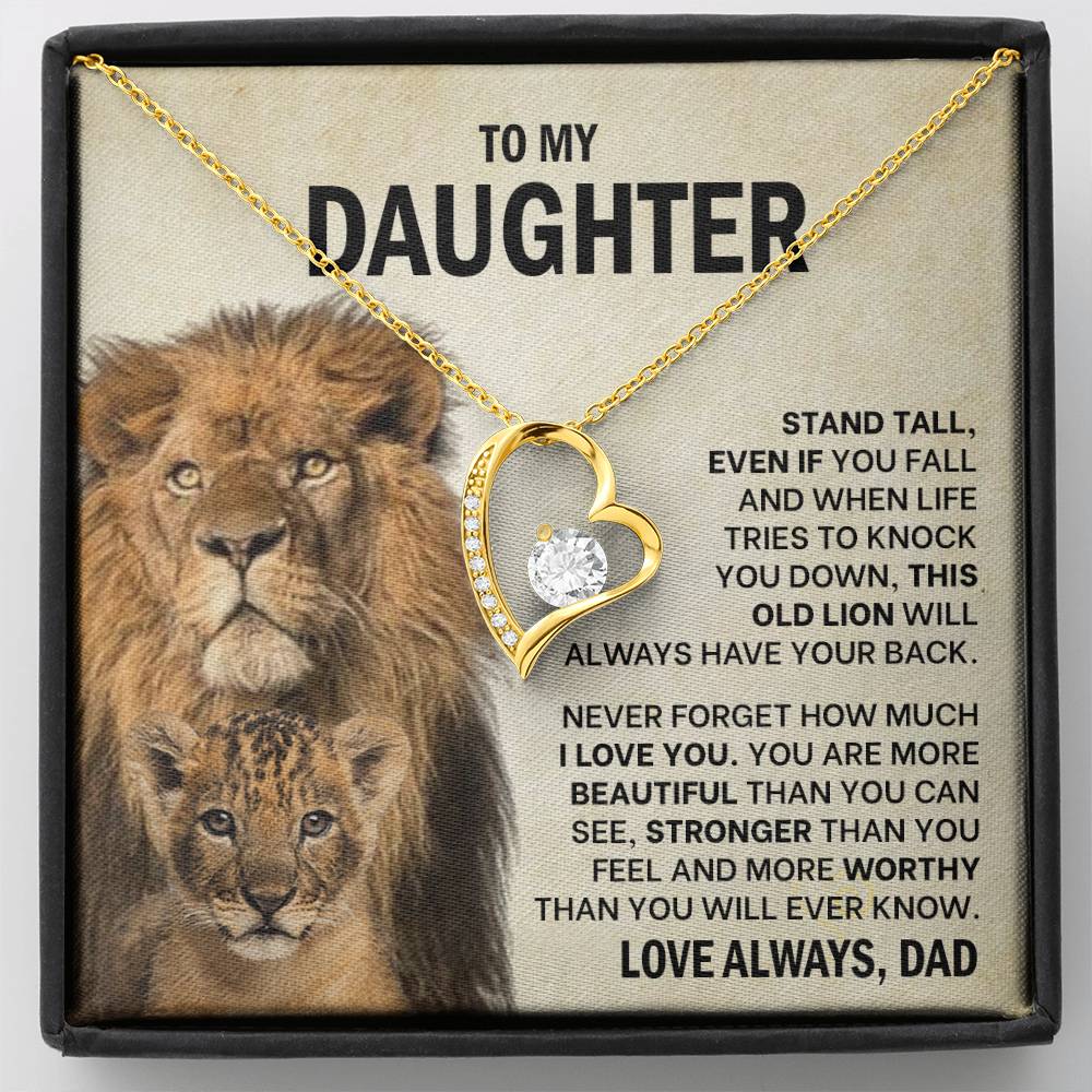 To My Daughter - Stand Tall, Even If You Fall - Forever Love Necklace