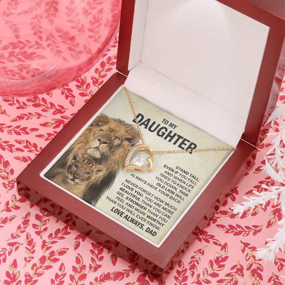 To My Daughter - Stand Tall, Even If You Fall - Forever Love Necklace