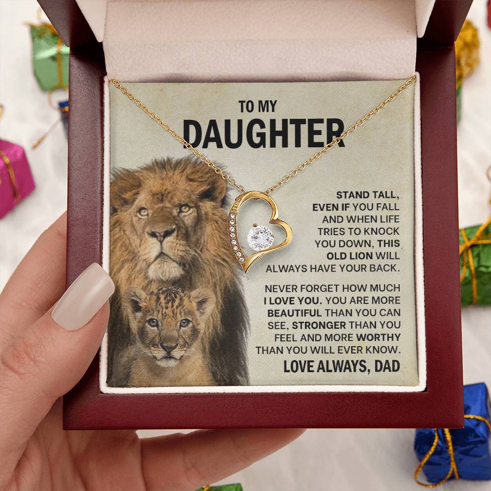 To My Daughter - Stand Tall, Even If You Fall - Forever Love Necklace