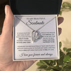 To My Beautiful Soulmate Necklace - Romantic Necklace Gift for Her for Valentine’s Day & Special Occasions - Forever Love Necklace