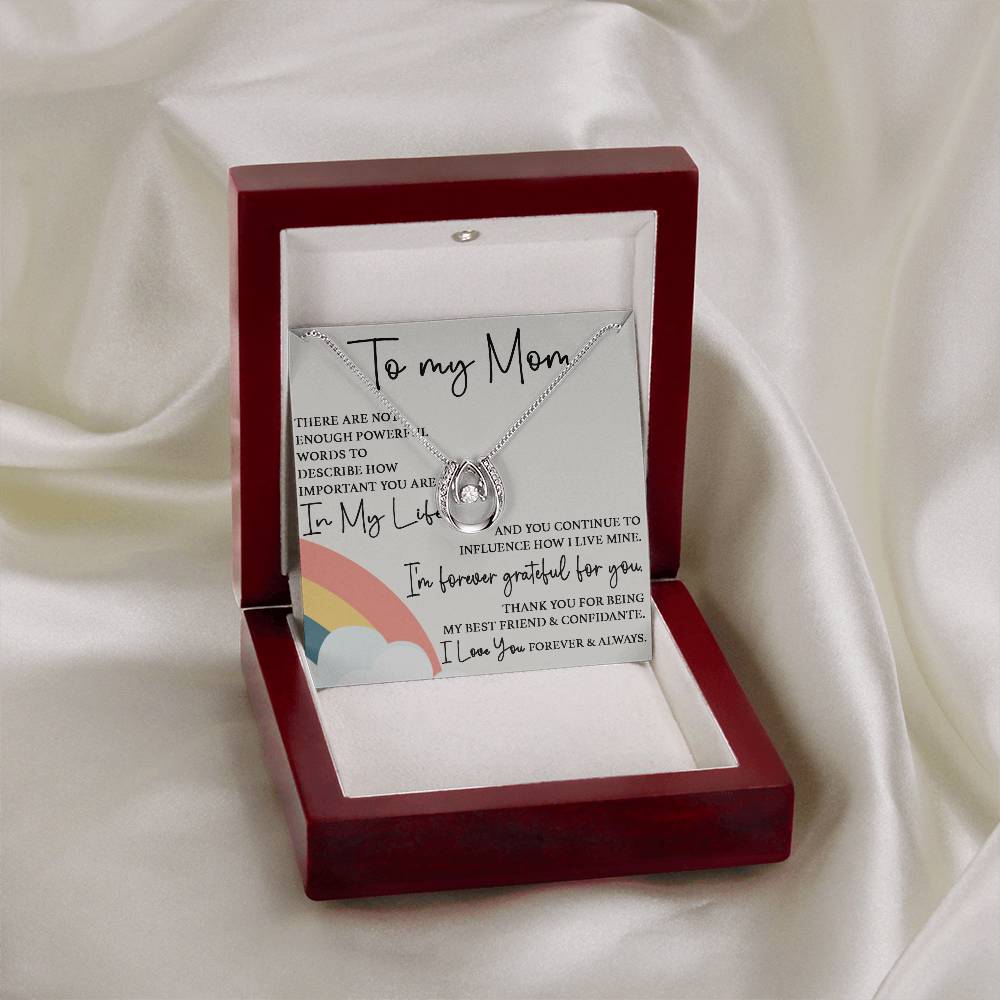 To My Mom - I'm Forever Grateful For You - Lucky In Love Necklace - Sentimental Gift for Mom