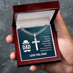 Dad - I know Artisan Cross with Cuban Link Chain Gift for Dad