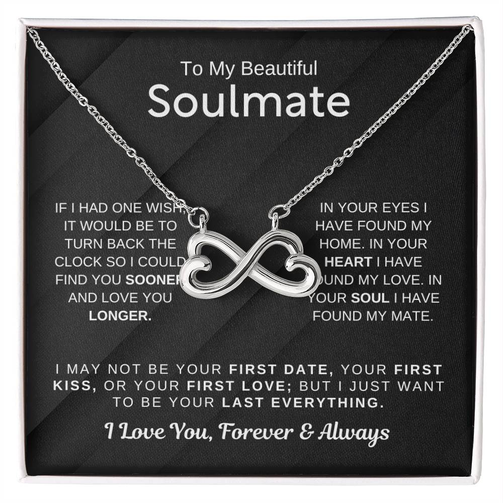 To My Beautiful Soulmate Necklace - Soulmate Gift for Her for Christmas & Everyday Love - Endless Love Necklace