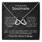 To My Beautiful Soulmate Necklace - Soulmate Gift for Her for Christmas & Everyday Love - Endless Love Necklace
