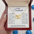 To My Soulmate Necklace - Best Gift for Soulmate for Valentine’s Day & Beyond - Interlocking Hearts Necklace