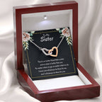 Present for Sister - There's no better friend than a sister - Interlocking Hearts Necklace