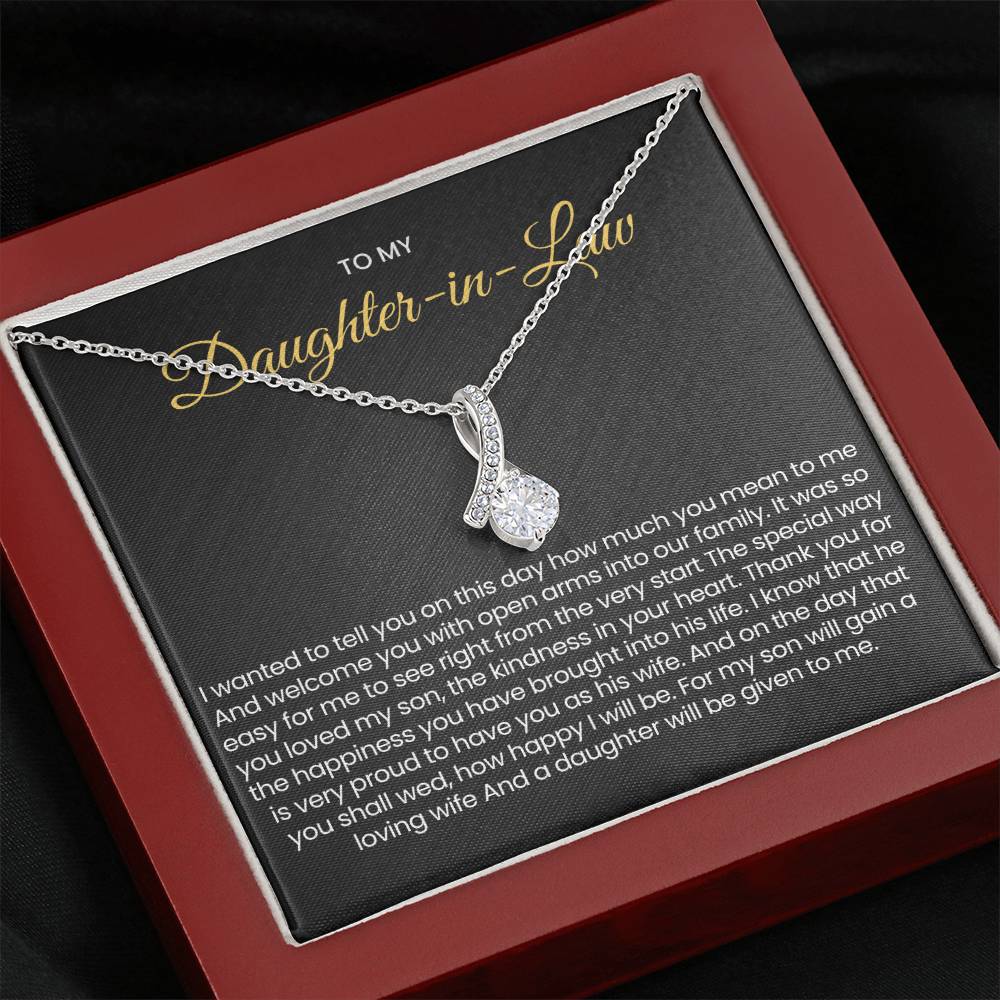 To My Daughter In Law - Alluring Beauty Necklace - Gift for Daughter in Law