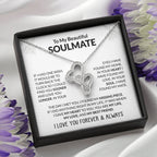 To My Beautiful Soulmate Necklace - Romantic Necklace Gift for Her for Valentine’s Day & Special Occasions - Heart-to-heart Pendant Necklace