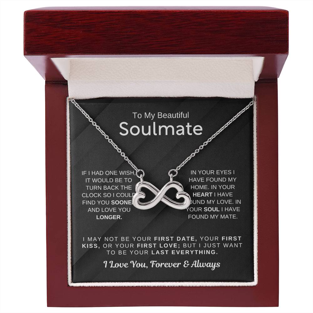 To My Beautiful Soulmate Necklace - Soulmate Gift for Her for Christmas & Everyday Love - Endless Love Necklace