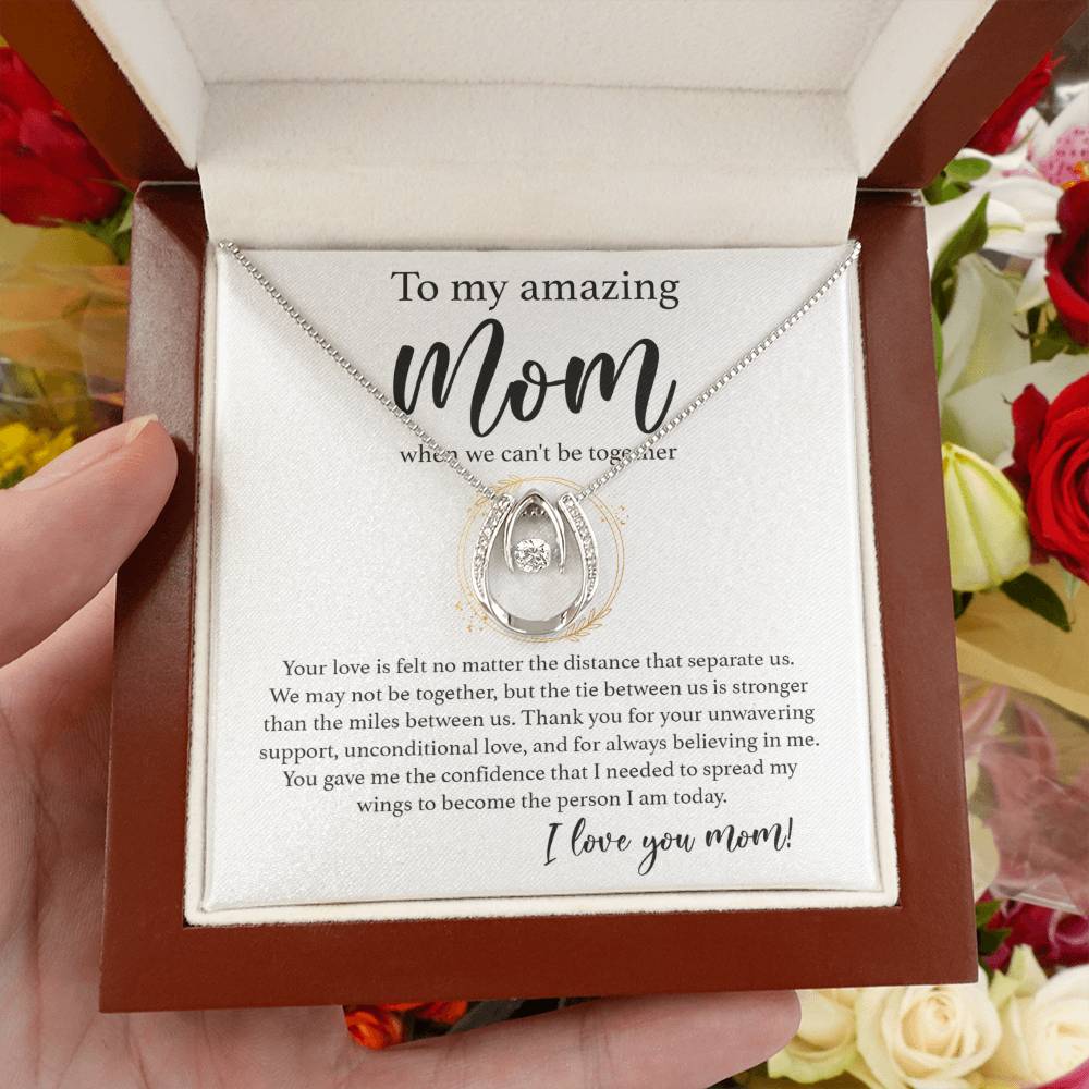 To My Amazing Mom - Thank You For Support and Unconditional Love - Lucky In Love Necklace - Best Gift For Mom