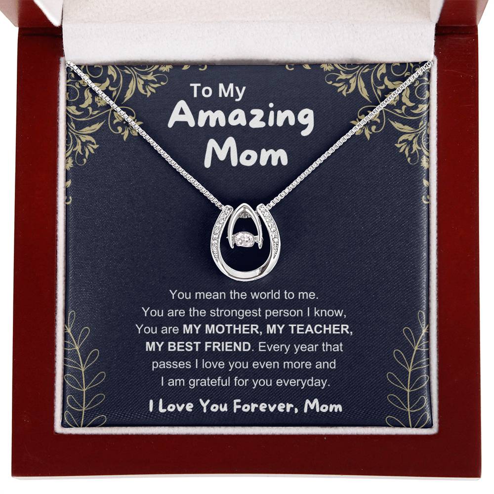 To My Amazing Mom - You Mean The World To Me - Lucky In Love PARTNER - Unique Gift For Mom Birthday, Christmas & Mother's Day