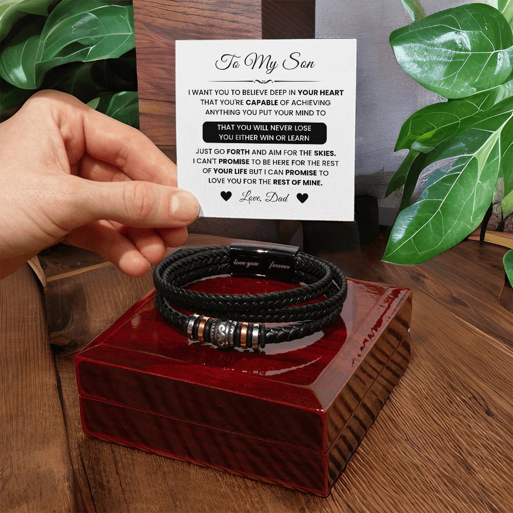 Dad to Son Bracelet – High School Graduation, Birthday Gift – Love You Forever Bracelet