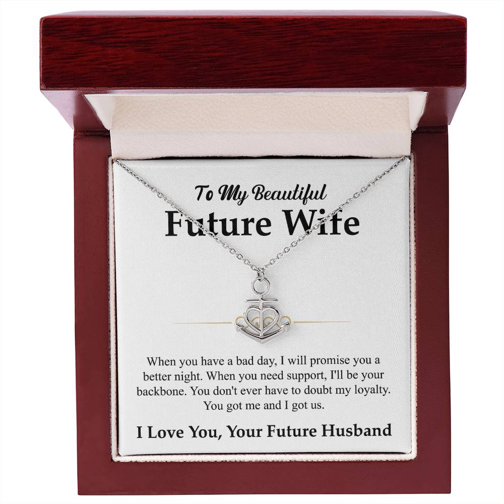 Future Wife Gift - Beautiful Necklace for Girlfriend for Birthday, Christmas & Romantic Moments - Anchor Pendant Necklace