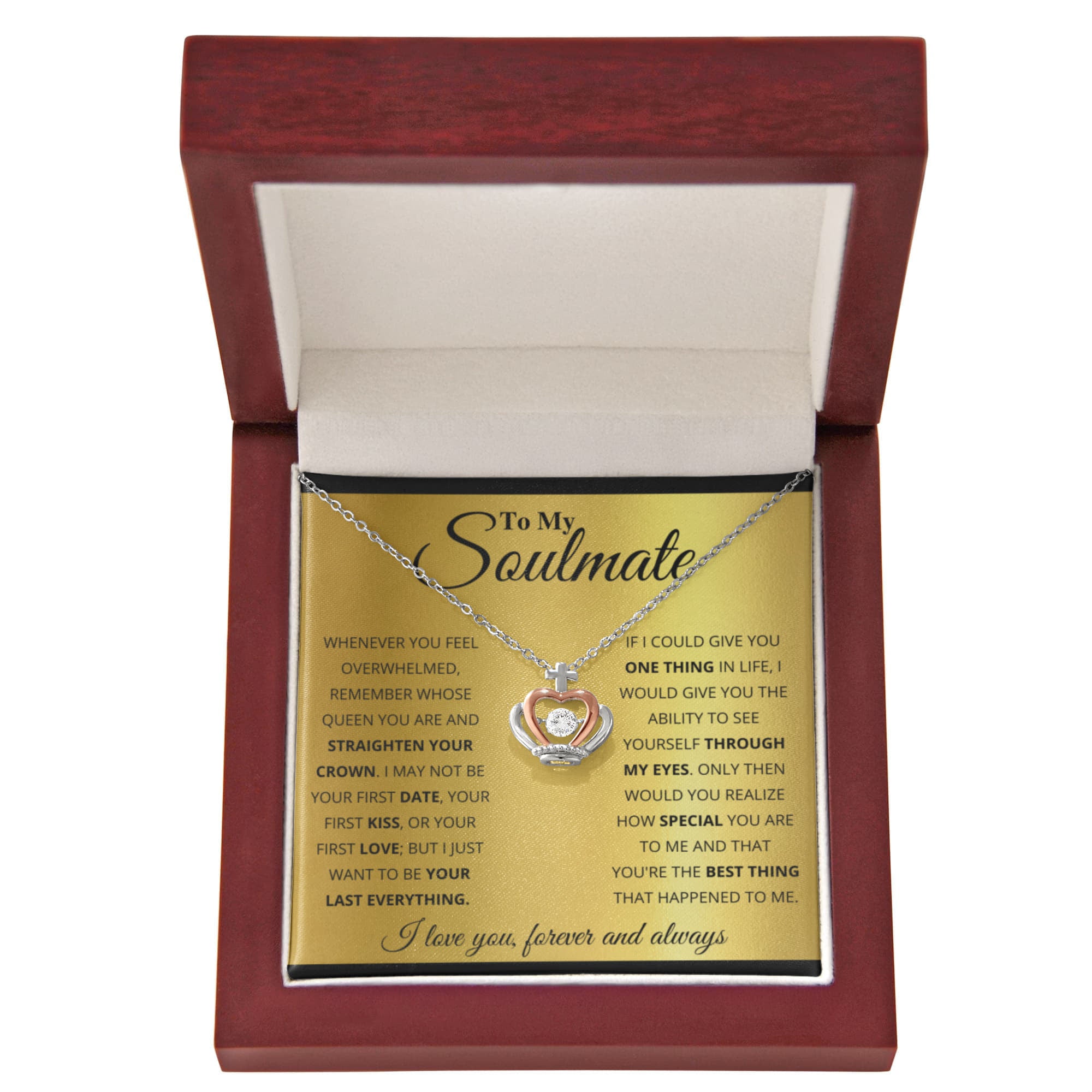 To My Soulmate Necklace - Special Gift for Birthday & Valentine’s Day - Crown Pendant Necklace