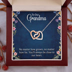 To Our Grandma - You will always be close to our heart - Gift for Grandmother - Interlocking Hearts Necklace