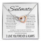 To My Soulmate Necklace - Best Soulmate Gift for Valentine’s Day & Everyday Romance - Interlocking Hearts Necklace