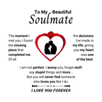 To My Beautiful Soulmate Necklace - Romantic Necklace for Surprising The Soulmate in Your Life - Scripted Love Necklace