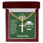To My Dad Necklace - You're the greatest - Dad Gift from Kids - Artisan Cross with Cuban Link Chain