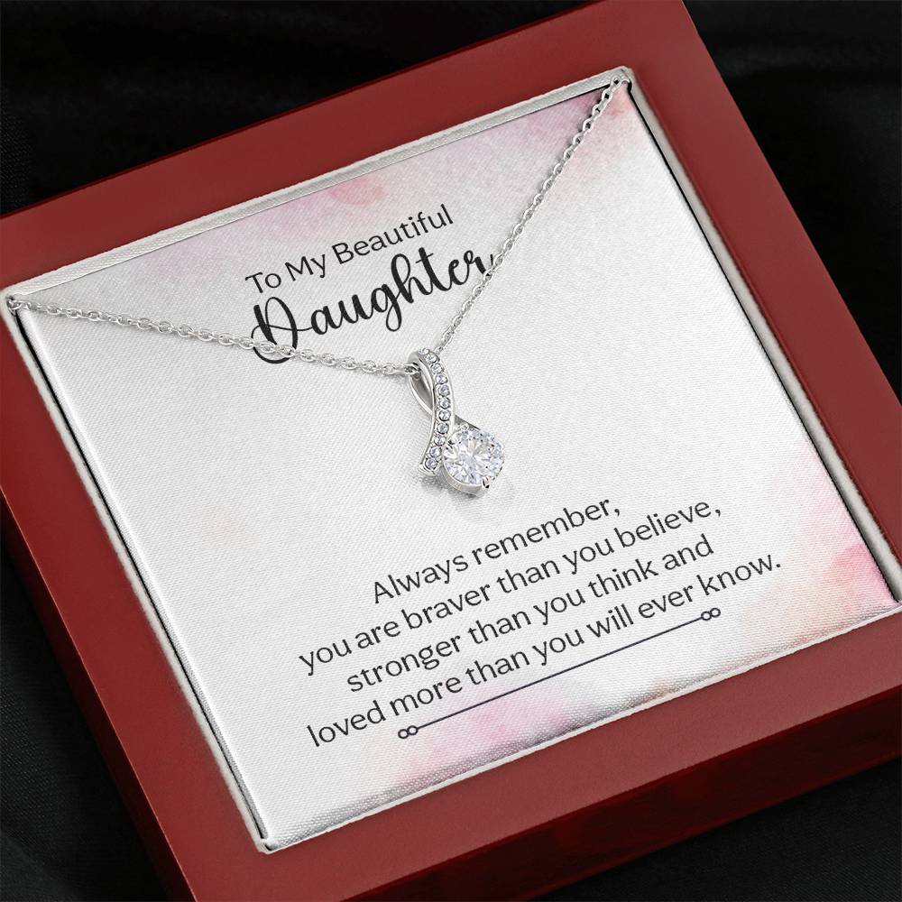 To My Daughter Necklace – Daughter Christmas Graduation Jewelry Gift – Alluring Beauty Necklace