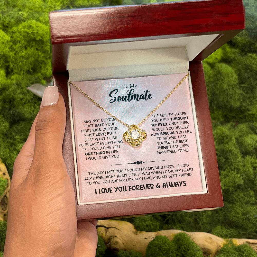 Soulmate Jewelry for Her - Best Romantic Gift Idea for Valentine’s Day & Birthdays - Love Knot Necklace