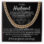 To My Husband – Cuban Link Chain – Wife to Husband Anniversary, Christmas & Birthday Gift
