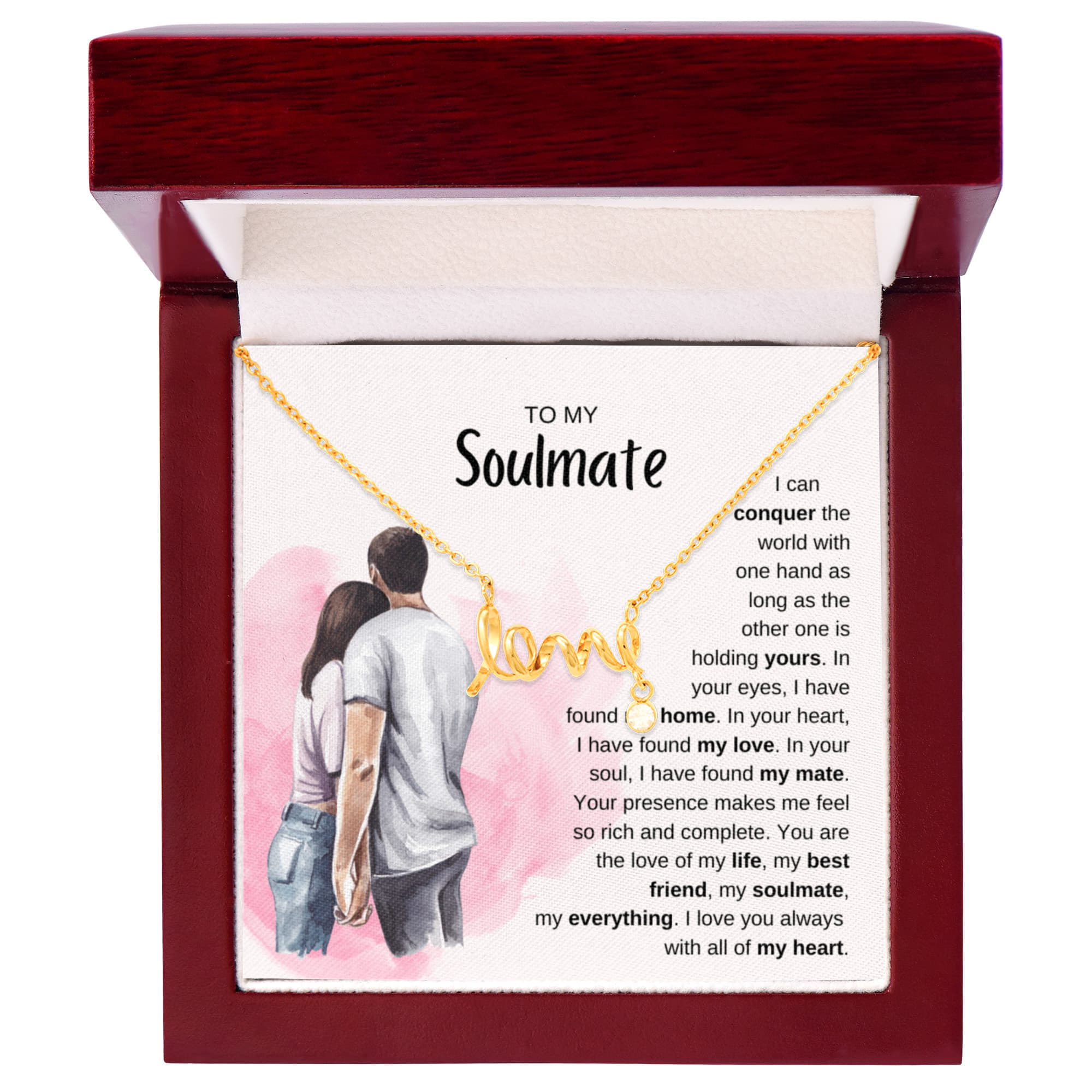 To My Soulmate Necklace - Best Soulmate Gift Idea for Valentine’s Day & Everyday Romance - Scripted Love Necklace