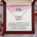 To My Sister - Gift for Sister - A sister is a forever friend - Interlocking Hearts Necklace