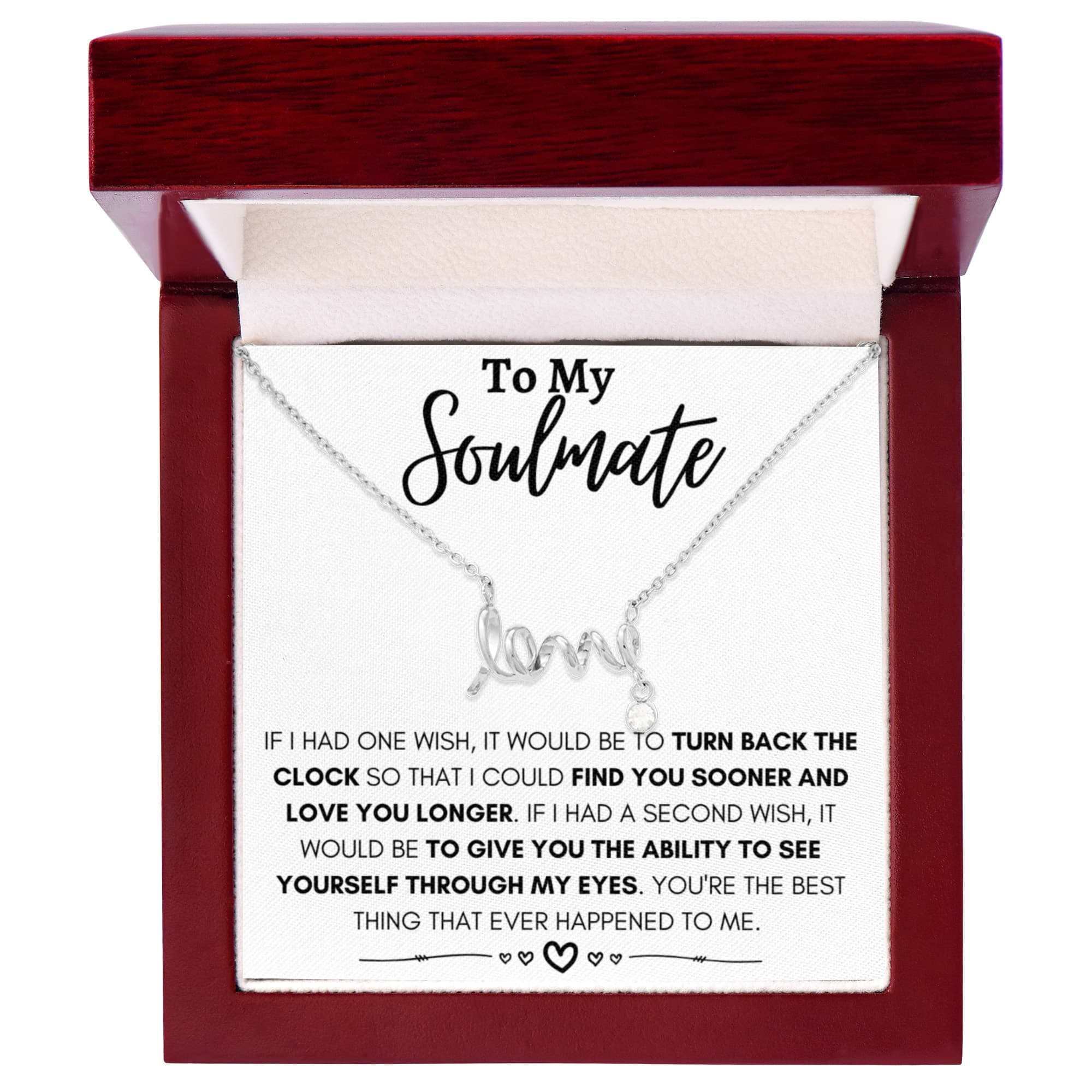 To My Soulmate Necklace - Gift for Celebrating Love on Valentine’s Day & Special Days - Scripted Love Necklace