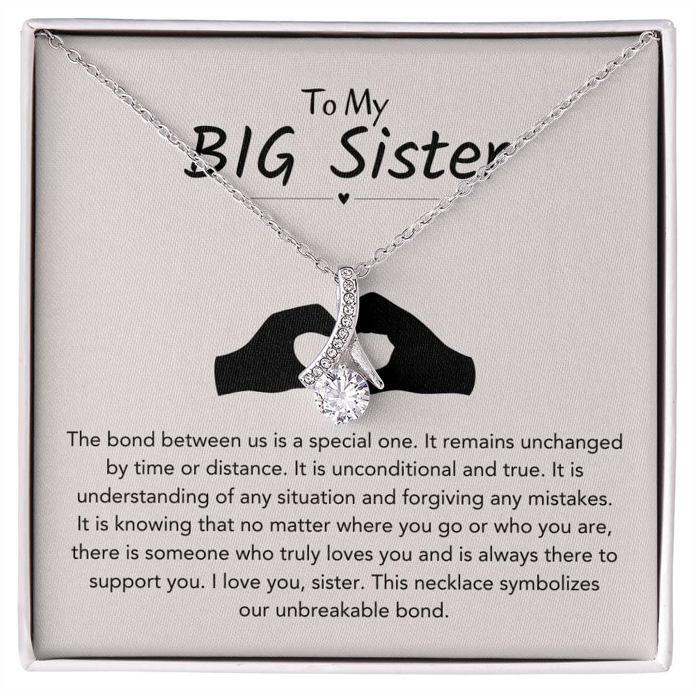 To My Big Sister Necklace - The bond between us is a special one - Gift for Big Sister - Alluring Beauty Necklace