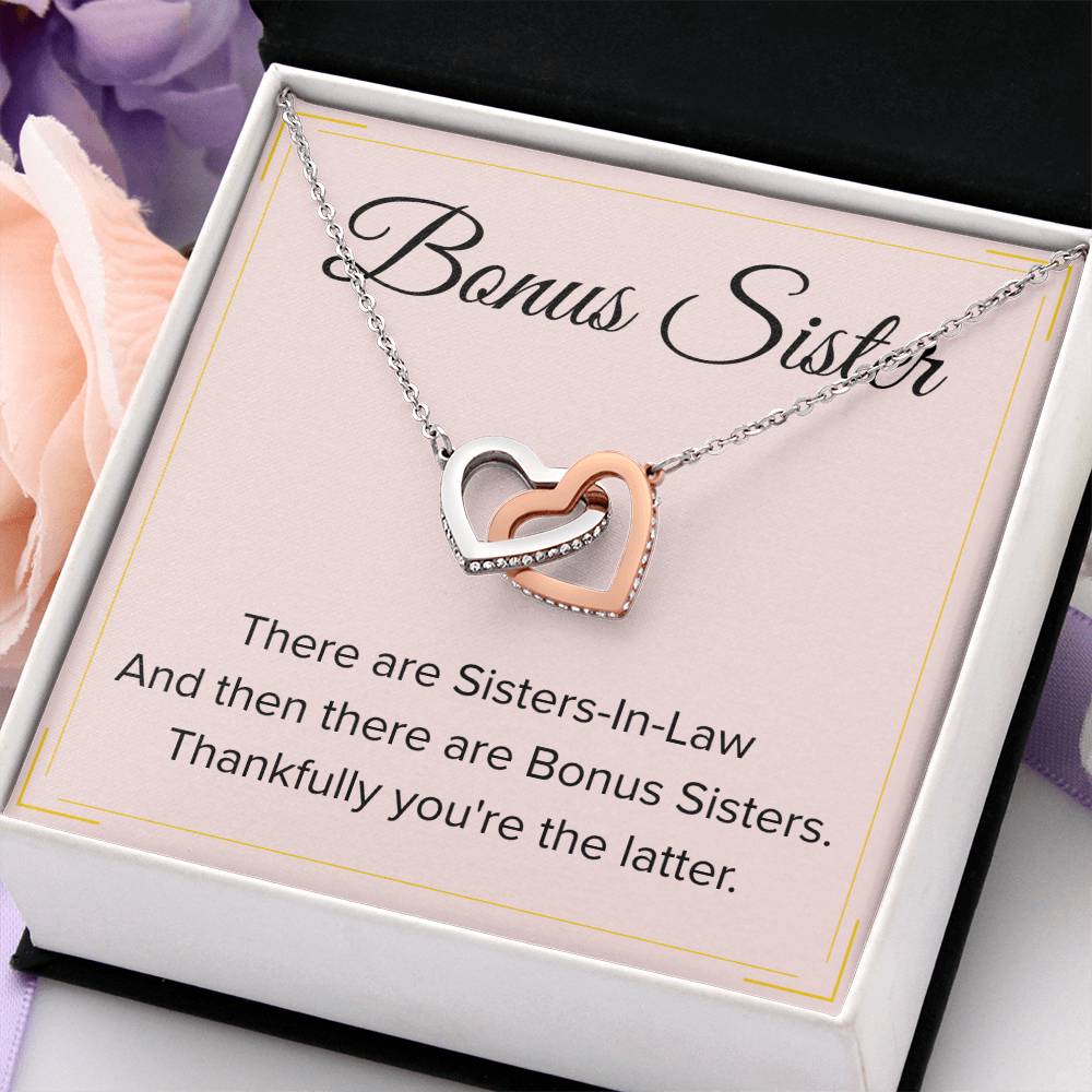 Bonus Sister Necklace Gift - Interlocking Hearts Necklace
