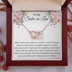 To My Sister In Law Necklace - Gift for Bonus Sister - Interlocking Hearts Necklace