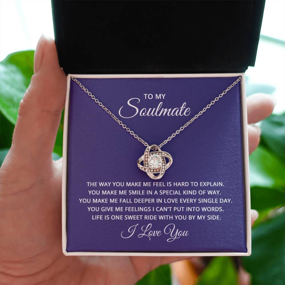 To My Soulmate Necklace - Soulmate Necklace Gift for Her for Celebration Days - Love Knot Necklace