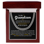 To My Grandson - I Believe in you - Chain Link Chain from Grandparents