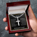 To Our Dear Son - We love you so much - Gift for Son from Mom and Dad - Artisan Cross with Cuban Link Chain
