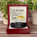 To My Dad - You're Amazing - Gift for Dad - Men's Cross Bracelet