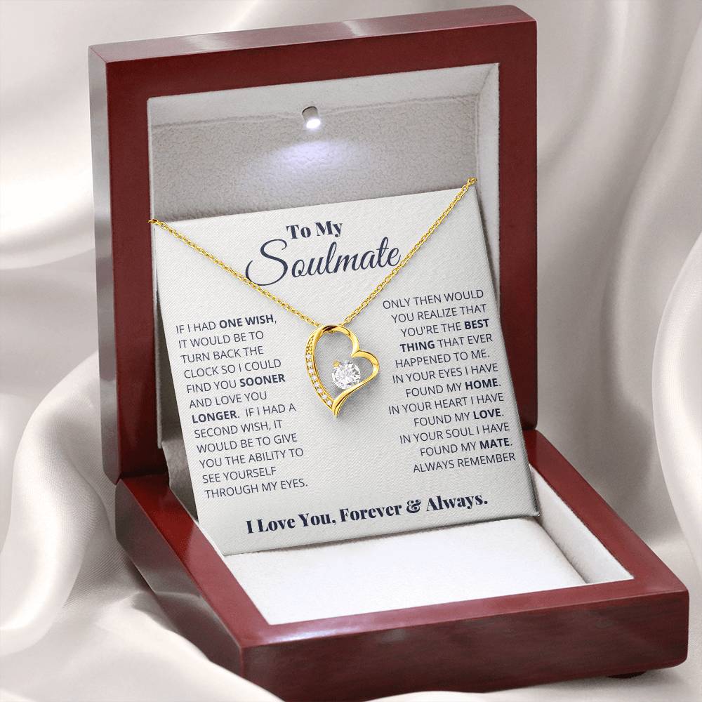 To My Soulmate Necklace - Romantic Soulmate Gift for Her for Christmas & Holiday Gifting - Forever Love Necklace