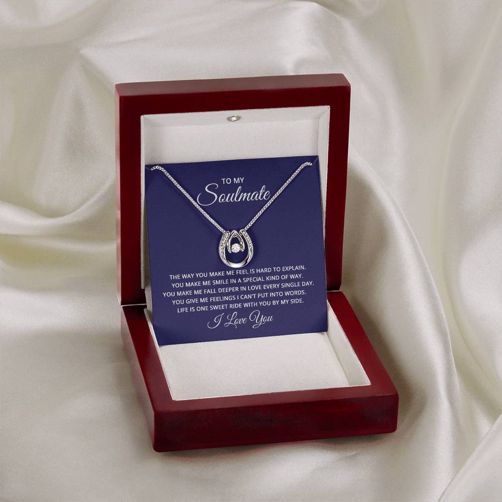 To My Soulmate Necklace - Long Distance Soulmate Gift for Valentine’s Day & Special Days - Lucky In Love Necklace