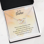 Gift for Sister - There's no better friend than a sister - Interlocking Hearts Necklace
