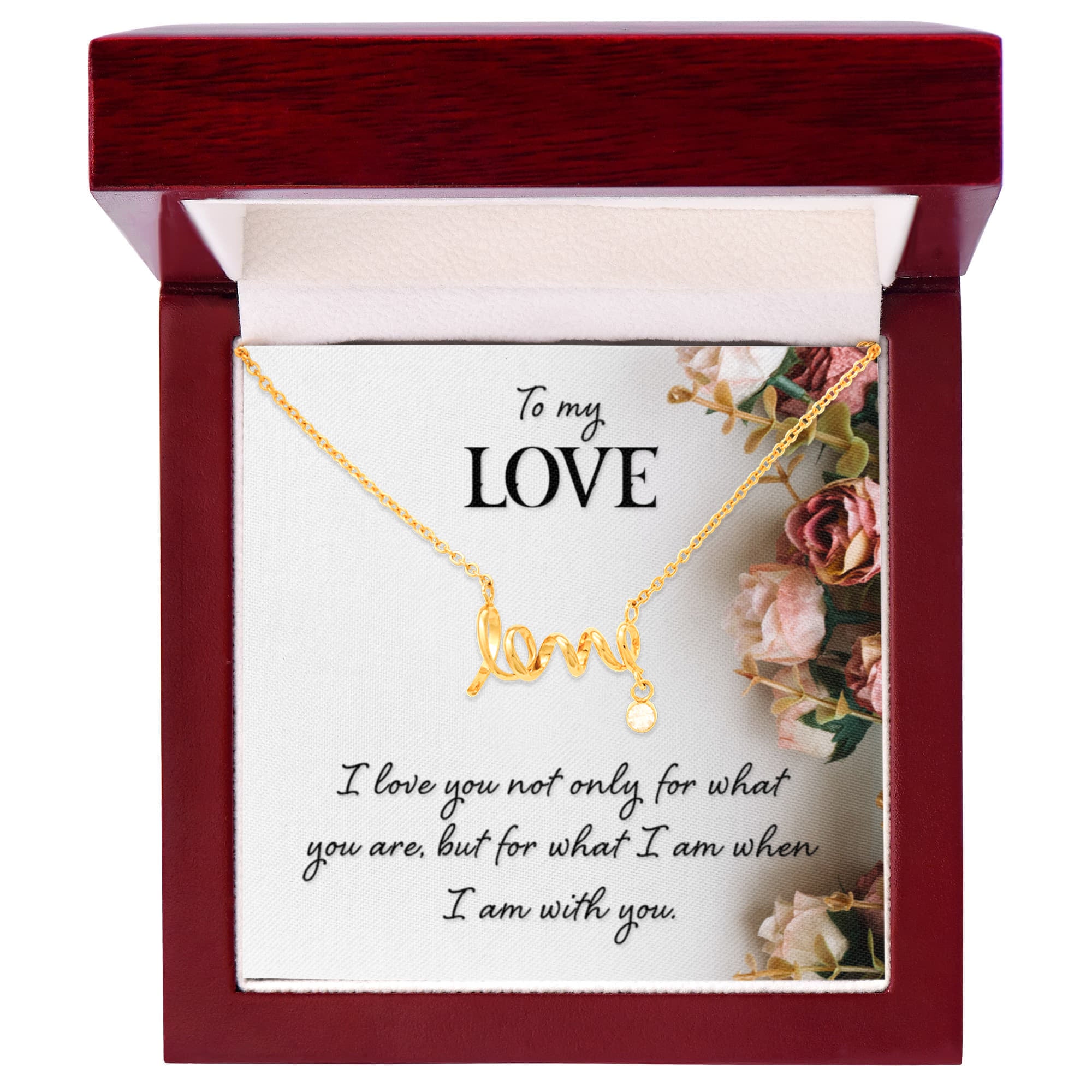 To My Love Gift - Scripted Love Necklace - Perfect Gift for Soulmate