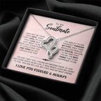 To My Soulmate Necklace - Romantic Gift for Valentine’s Day & Relationship Milestones - Heart-to-heart Pendant Necklace
