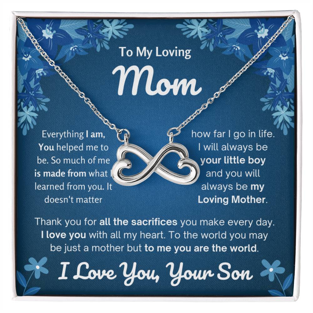 To My Loving Mom - I will always be your little boy - Endless Love Necklace - Gift for Mom from Son