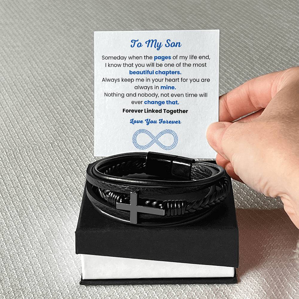 Son Graduation, Birthday Gift – Men’s Cross Bracelet