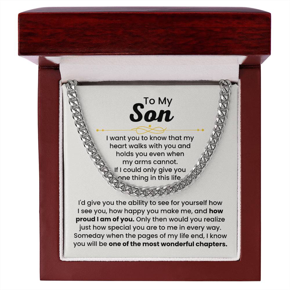 To My Son Necklace – Holiday Gift for Son Graduation – Cuban Link Chain