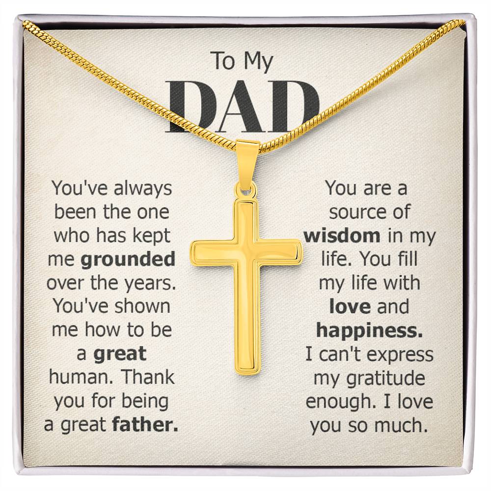 To My Dad Necklace - You've always been the one - Gift for Dad - Artisan Cross Necklace