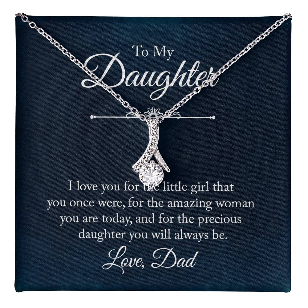 To My Daughter Necklace – Dad to Daughter Birthday Jewelry – Alluring Beauty Necklace