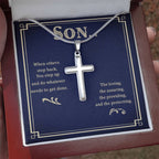 To My Son - Gift for Son - When others step back - Artisan Cross Necklace
