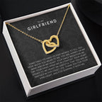 Gift for Girlfriend Necklace - Romantic Jewelry for Valentine’s Day, Birthday & Special Relationship Moments - Interlocking Hearts Necklace