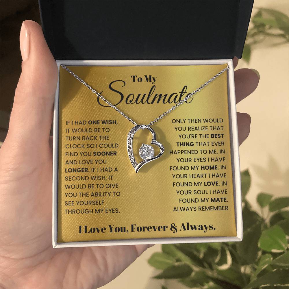 To My Soulmate Necklace - Soulmate Jewelry Gift for Valentine’s Day, Birthday & Romantic Celebrations - Forever Love Necklace