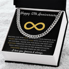 12th Anniversary Gift for Him, Cuban Link Chain, Stylish Jewelry Keepsake